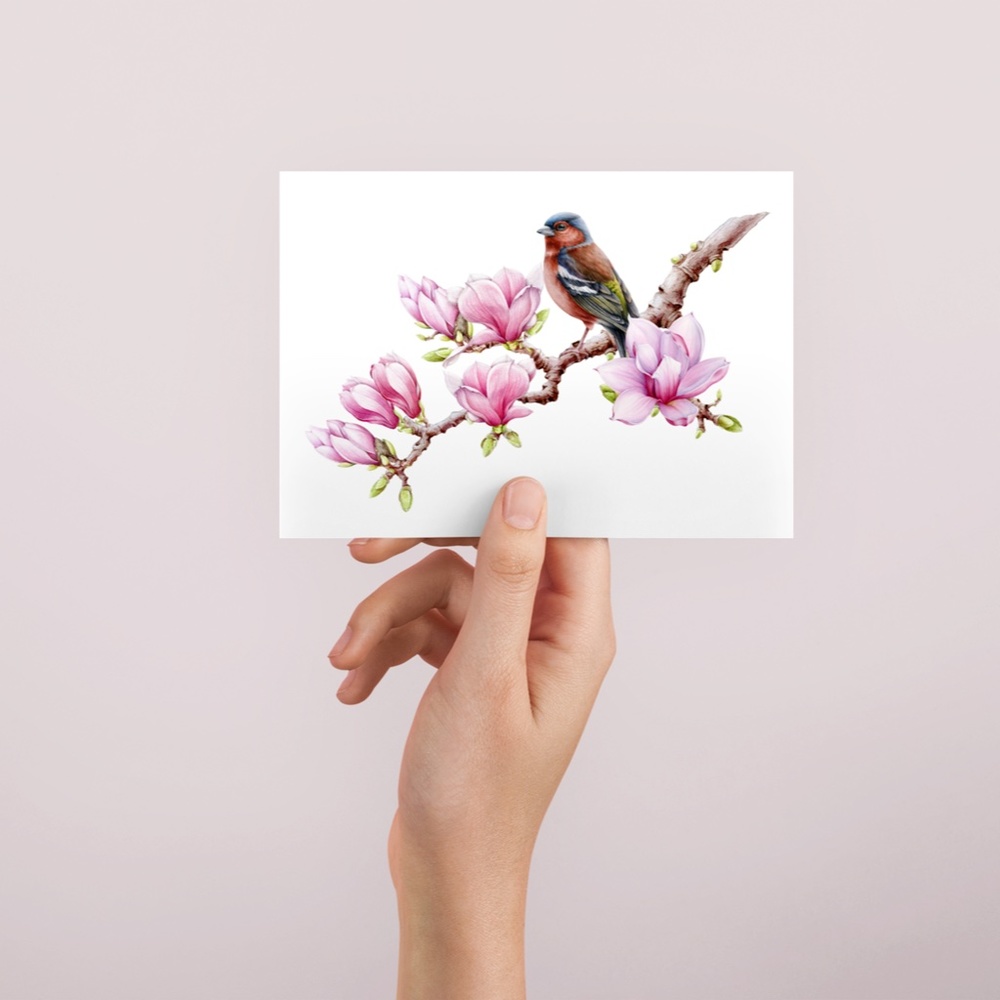 Chaffinch Bird Wall Art Watercolor Illustration Print Poster Card Unframed - Picture 4 of 4